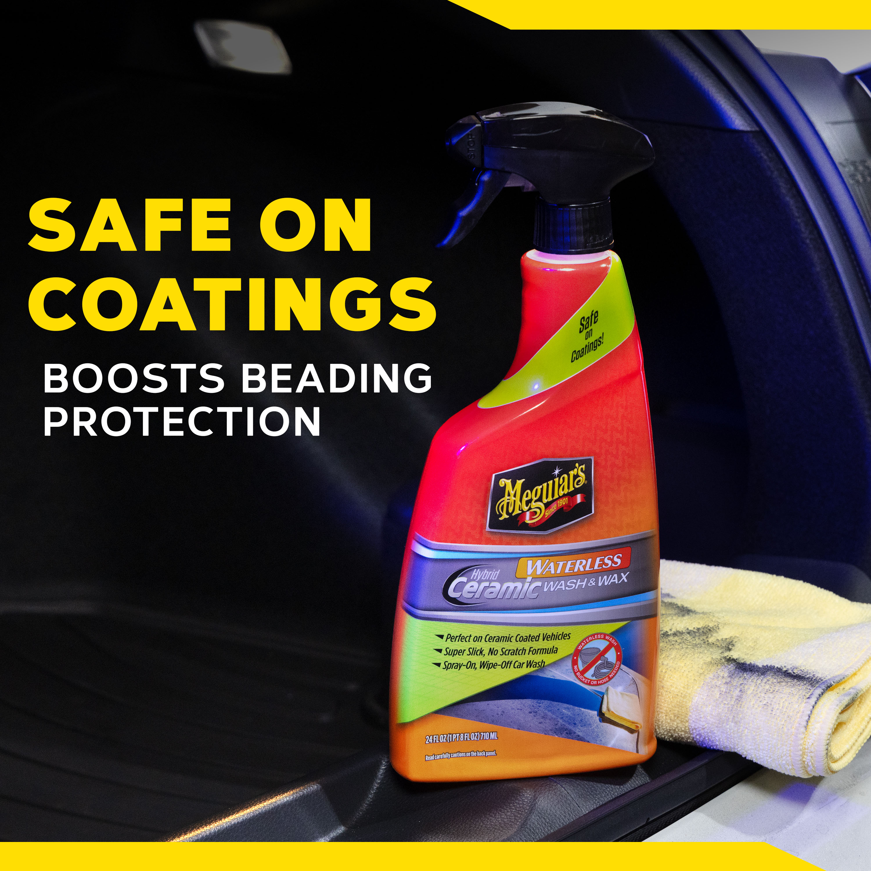 Meguiar s Hybrid Ceramic Waterless Wash Wax Waterless Car Wash for a Slick Protective Barrier Meguiar s
